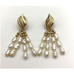 14K EARRINGS W MOTHER OF PEARL