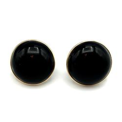 14K BLACK BUTTON EARRINGS