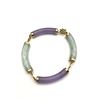 Image 1 : 14K GREEN AND PURPLE BRACELET (JADE?)