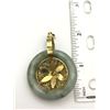 Image 2 : 14K GOLD JADE CIRCLE PENDANT W MULTI