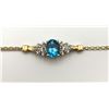 Image 2 : 14K BRACELET W BLUE STONE & DIAMONDS