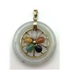 Image 1 : 14K JADE PENDANT W MULTI COLORED