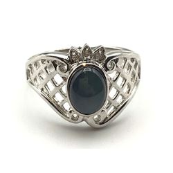 14K DIAMOND RING W STONE