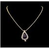 Image 1 : 14KT Yellow Gold 23.05 ctw GIA Certified Tanzanite and Diamond Necklace