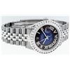 Image 3 : Rolex Mens Stainless Steel Blue Vignette Roman Diamond Datejust Wristwatch With