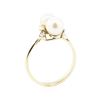 Image 4 : 0.08 ctw Diamond and 7mm Round Cultured Pearl Ring - 14KT Yellow Gold