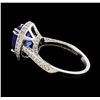 Image 3 : 3.17 ctw Tanzanite and Diamond Ring - 14KT White Gold