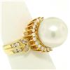 Image 7 : 18K Yellow Gold  13.3mm South Sea Pearl Ring w/ Marquise & Round Diamonds