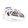 Image 3 : 2.54 ctw Tanzanite And Diamond Wide Band - 14KT White Gold