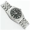 Image 3 : Rolex Mens Stainless Black Diamond 36MM Datejust Wristwatch
