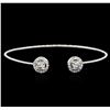 Image 1 : 14KT White Gold 1.16 ctw Diamond Bangle Bracelet