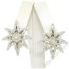 Image 3 : 18kt White Gold 3.35 ctw Diamond Star Burst Cluster Earrings