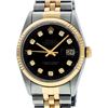 Image 1 : Rolex Mens 2 Tone 14K Black Diamond 36MM Datejust Wristwatch