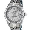 Image 1 : Rolex Ladies Stainless Steel Silver Pyramid Diamond Datejust Wristwatch