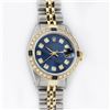 Image 1 : Rolex Ladies 2 Tone Yellow Gold Blue Diamond & Sapphire Datejust Wristwatch