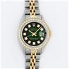 Image 2 : Rolex Ladies 2 Tone Yellow Gold Green Vignette VS Diamond Datejust Wristwatch
