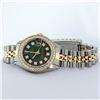 Image 4 : Rolex Ladies 2 Tone Yellow Gold Green Vignette VS Diamond Datejust Wristwatch