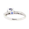 Image 3 : 1.20 ctw Sapphire and Diamond Ring - 18KT White Gold
