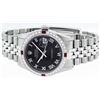 Image 6 : Rolex Mens Stainless Steel Silver Black Roman Diamond & Ruby Datejust Wristwatch