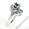 Image 6 : Art Deco 14kt White Gold 1.45 ctw Round Aquamarine and Diamond Cocktail Ring