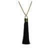 Image 2 : Silk Tassel Square Pendant Necklace - Gold Plated