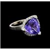 Image 1 : 9.25 ctw Tanzanite and Diamond Ring - 14KT White Gold