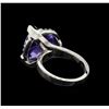 Image 3 : 9.25 ctw Tanzanite and Diamond Ring - 14KT White Gold