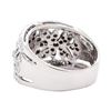 Image 3 : 1.38 ctw Diamond Wide Band Floral Ring - 14KT White Gold