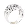 Image 4 : 1.38 ctw Diamond Wide Band Floral Ring - 14KT White Gold