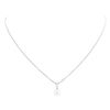 Image 1 : Pearl and Diamond Pendant with Chain - 18KT White Gold