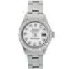 Image 2 : Rolex Ladies Stainless Steel White Diamond 18K Gold Bezel Datejust Wristwatch