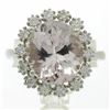 Image 2 : 5.18 ctw Morganite and Diamond Ring - 14KT White Gold