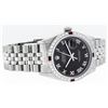 Image 3 : Rolex Mens Stainless Steel Silver Black Roman Diamond & Ruby Datejust Wristwatch