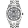Image 2 : Rolex Mens Stainless Steel Meteorite Diamond 36MM Datejust Wristwatch
