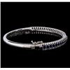 Image 2 : 3.40 ctw Sapphire and Diamond Bracelet - 14KT White Gold