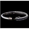 Image 3 : 3.40 ctw Sapphire and Diamond Bracelet - 14KT White Gold