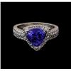 Image 2 : 2.88 ctw Tanzanite and Diamond Ring - 14KT White Gold