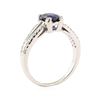 Image 4 : 1.61 ctw Blue Sapphire And Diamond Ring - 14KT White Gold