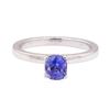 Image 2 : 1.11 ctw Blue Sapphire Solitaire Ring - 14KT White Gold