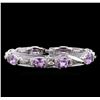 Image 2 : Crayola 17.00 ctw Pink Amethyst and White Sapphire Bracelet - .925 Silver