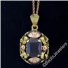 Image 7 : Vintage Handmade 14kt Rose and Green Gold 3.50 ctw Garnet Floral Pendant Necklac