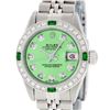 Image 1 : Rolex Ladies Stainless Steel Quickset Green Diamond & Emerald Wristwatch
