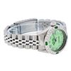 Image 3 : Rolex Ladies Stainless Steel Quickset Green Diamond & Emerald Wristwatch