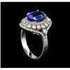Image 4 : 2.93 ctw Tanzanite and Diamond Ring - 14KT White Gold
