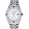 Image 2 : Rolex Mens Stainless Steel White Diamond & Sapphire 36MM Datejust Wristwatch