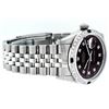Image 3 : Rolex Mens Stainless Steel Black Diamond & Emerald Datejust Wristwatch