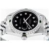 Image 5 : Rolex Mens Stainless Steel Black Diamond & Emerald Datejust Wristwatch