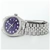 Image 5 : Rolex Mens Stainless Steel Purple Diamond 36MM Datejust Wristwatch With Rolex Bo