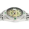 Image 7 : Rolex Mens Stainless Steel Yellow MOP & Emerald Datejust Wristwatch