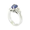 Image 4 : 1.75 ctw Pear Brilliant Blue Sapphire And Diamond Ring - Platinum